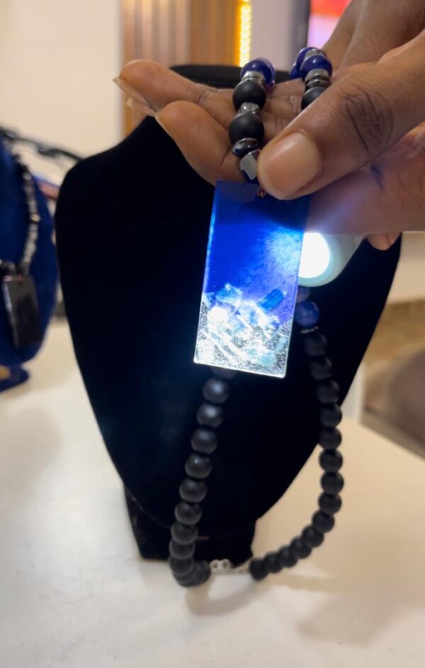 Ethereal Elegance: Blue Pendant Necklace with Paraiba Tourmaline - Image 2
