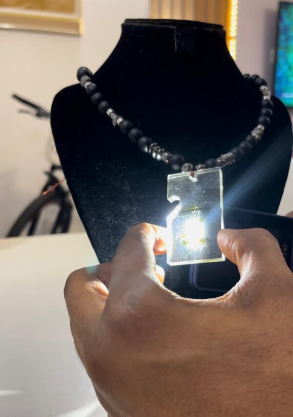 Verdant Harmony Transparent 2in1 Pendant Necklace with Green Tourmaline and Emerald - Image 2